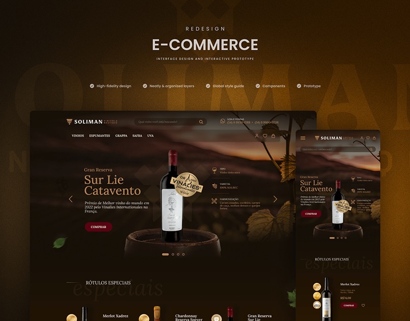 Design do e-commerce Vinhedo Soliman